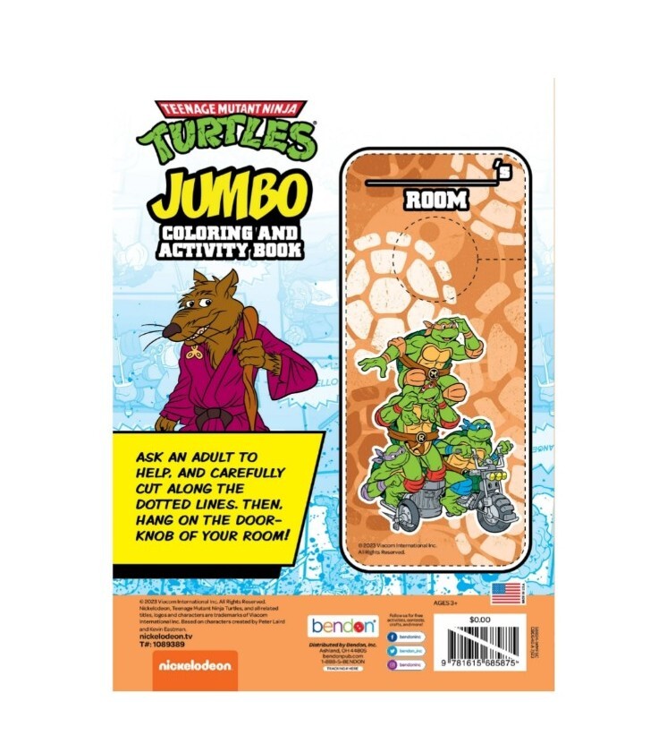 NEW, TMNT TEENAGE MUTANT NINJA TURTLES JUMBO COLORING AND ACTIVITY BOOK ...