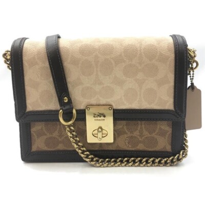COACH Hutton shoulder bag in signature canvas Brown Multi