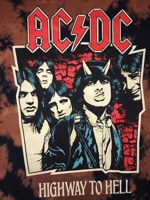 AC/DC Vintage Highway To Hell Tie-Dye T-Shirt Men/Women Large