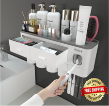 Porta cepillos de dientes organizador para ba o accesorios dispensador pasta