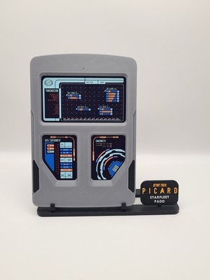 Star Trek Picard ''Flashback'' Starfleet PADD with Stand 3D Printed