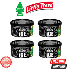 LITTLE TREES Fiber Can Air Freshener   Black Ice  4-Pack  Long-Lasting Scent