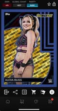 DIGITAL TOPPS WWE SLAM Alexa Bliss BLACK GOLD 25 RARE BLUE Read