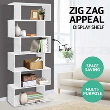 Artiss Bookshelf 6 Tiers Display Book Shelves Storage Stand Bookcase White RIVA