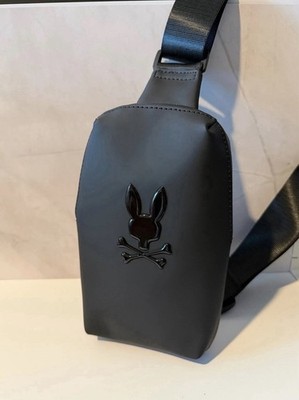 Psycho Bunny -Unisex Rubberized Crossbody BLACK