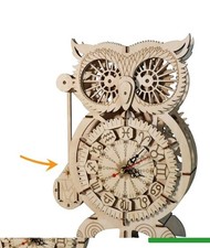 3D Wooden Puzzle Owl Clock Model Kits To Build Wooden Construction Handmade Craf