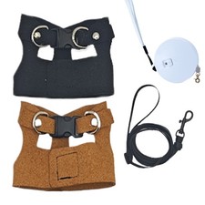 Bearded Dragon Harness Adjustable PU Leather Harness with Traction Rope