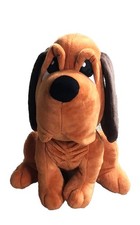 Bloodhound Dog Plush Stuffed Toy Realistic 11  Soft Reddish Brown