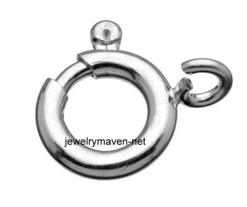 (10) 14k STANDARD WEIGHT 5.5mm Solid White Gold Spring Ring Clasp OPEN Jump - Image 2 of 3