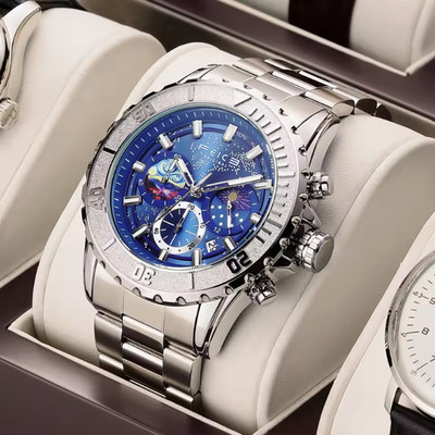 FEICE Men's Watches Stainless Steel Watch For Men Quartz Luxury Mens Watches