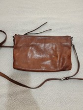 Fossil Y2K Boho Brown Pebbled Leather Crossbody Bag Adjustable Strap Medium