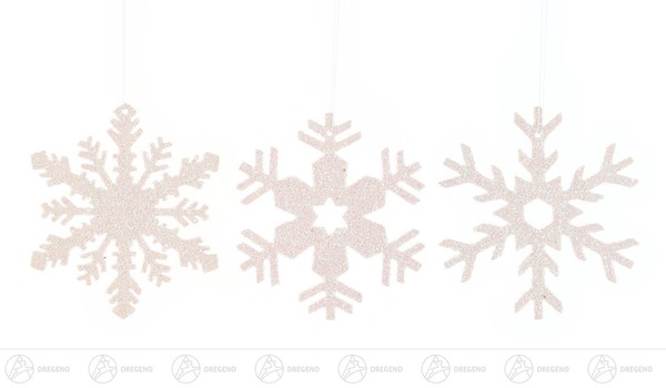 Baumschmuck Behang Schneekristall Weiß (6) B= X H=Ca 6 Cmx6 Cm Neu Erzgebirge-image