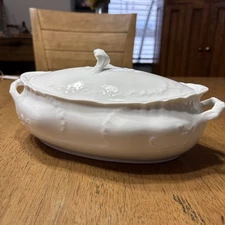 Antique Syracuse China O.P.Co. Covered Veggie Dish White Hotel Ware (1915–1925)