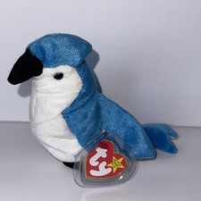 NEW Ty 2000 Beanie Baby Blue Jay Bird ROCKET DOB: March 12, 1997 Plush Toy