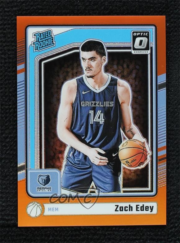 2024-25 Panini Donruss Optic Rated Rookie Orange Prizm 118/175 Zach Edey #288 RC