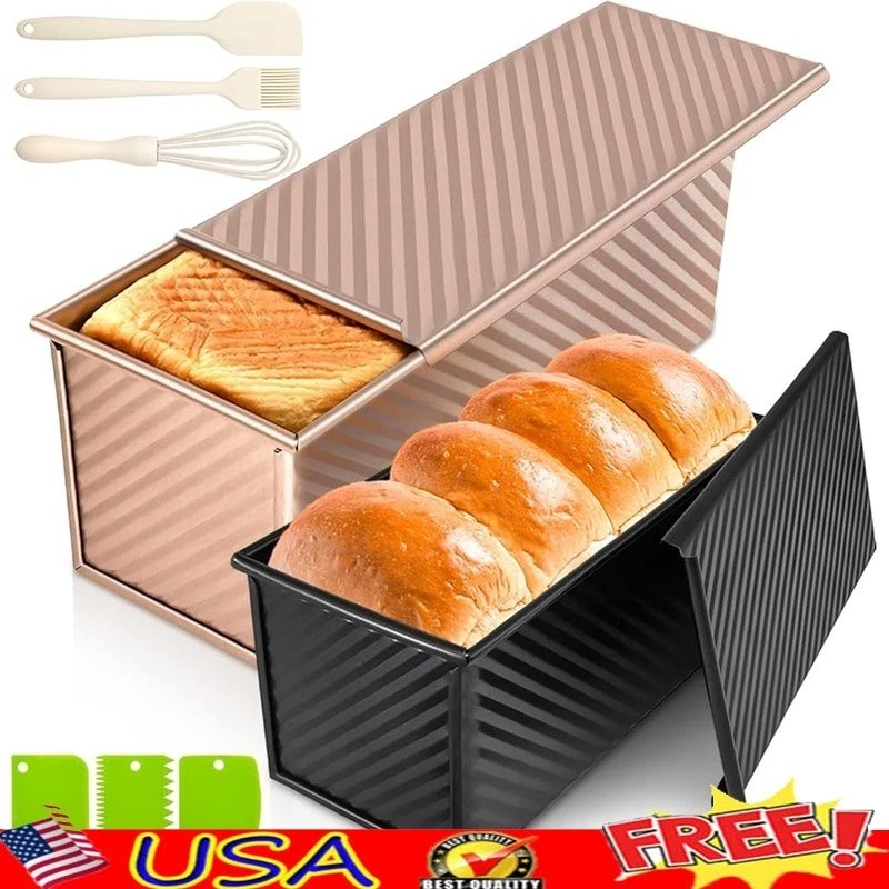 Non-Stick Pullman Loaf Pan W/ Lid Sourdough Sandwich Bread Baking Tools Included