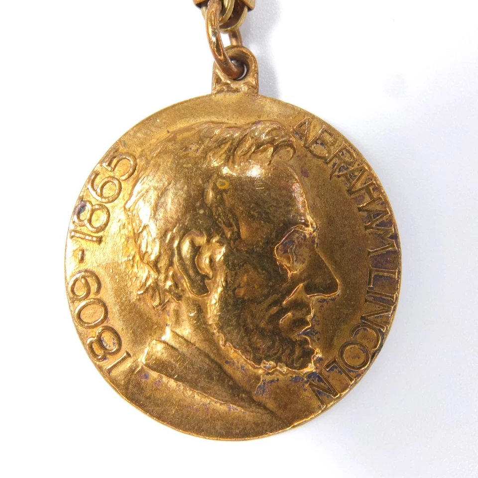 Antique Mixed Metal Albert Watch Chain, Fancy Link T Bar, Fob Illinois Watch Co - Image 4 of 4