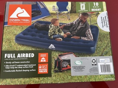 Ozark Trail Full Air Bed Blue 10'' Ultra-Fresh Antimicrobial Fast Release Camping