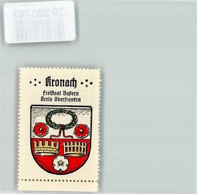 39320793 - 8640 Kronach Coat of Arms Coffee Hag No. 33 Circa 1920-1940 Oak Wreath