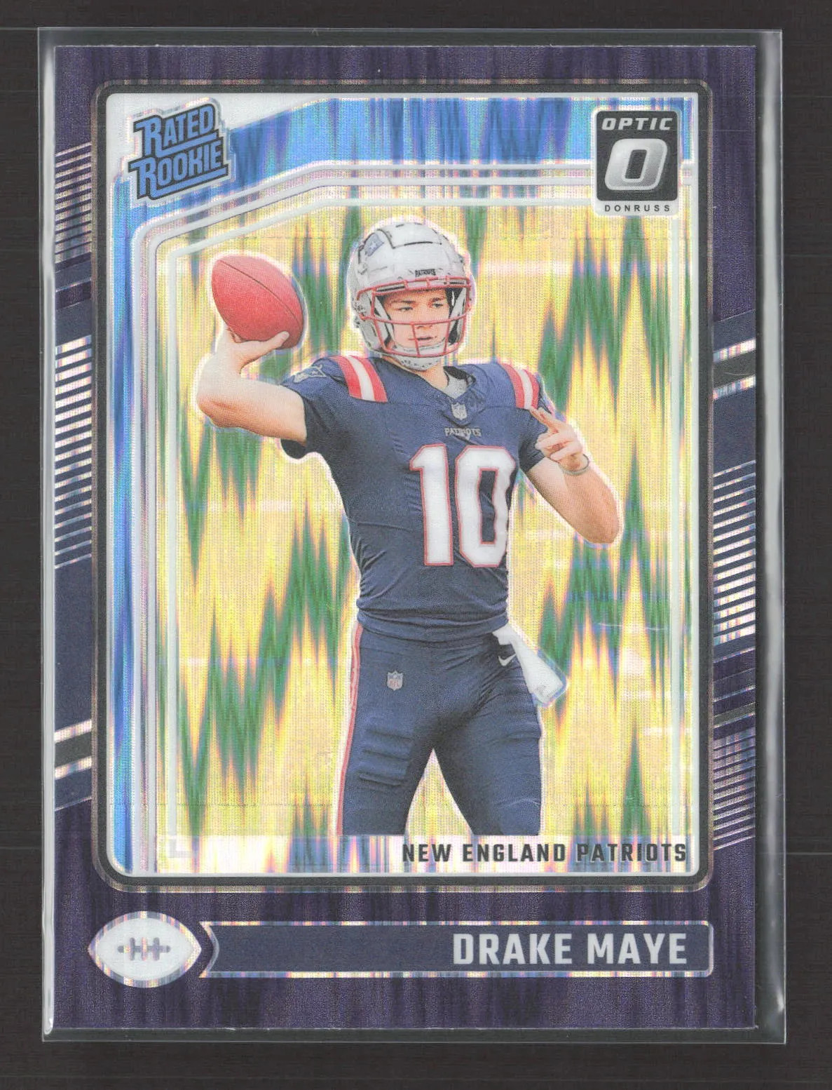 2024 Panini Donruss Optic Prizm Drake Maye #229 Purple Shock