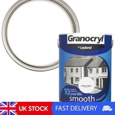 Weatherproof Masonry Paint 2.5L - Leyland Granocryl White for Exterior Use