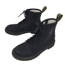 Dr Martens 1460 Serena J Leather Zip Lace Boots Youth 2 Black