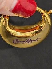 Crown Royal Whiskey Gold Tone Purse Shape Key Ring Bag Purse Charm