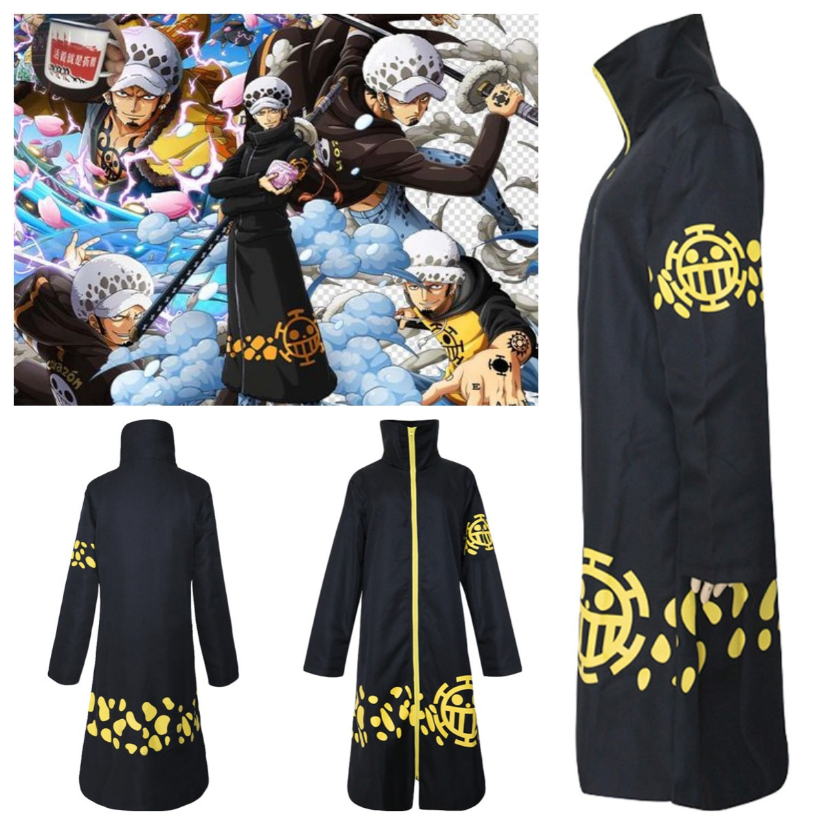 One Piece Trafalgar Law Cosplay Costume Adult Cloak Anime Trafalgar Law Cape