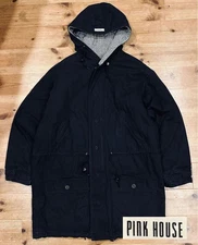 Vintage 90s Pink House Black Mods Coat Unisex Used