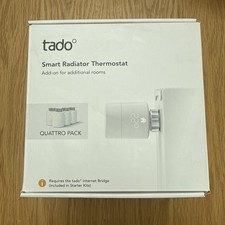 tado° Smart Radiator Thermostat Quattro Pack 4 x TRV Boxed Fully Working Used