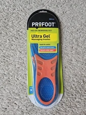 PROFOOT 2091 Mens 8-13 Ultra Gel Massaging Insoles Amazing Comfort Orthotic Pair