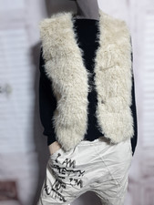 Stylische Zottelweste  Kunstfell  Bodywarmer creme  Gr.S-38/40