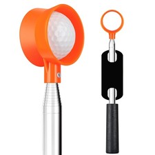Golf Ball Retriever 9ft 12ft, Telescopic Stainless Steel, Orange