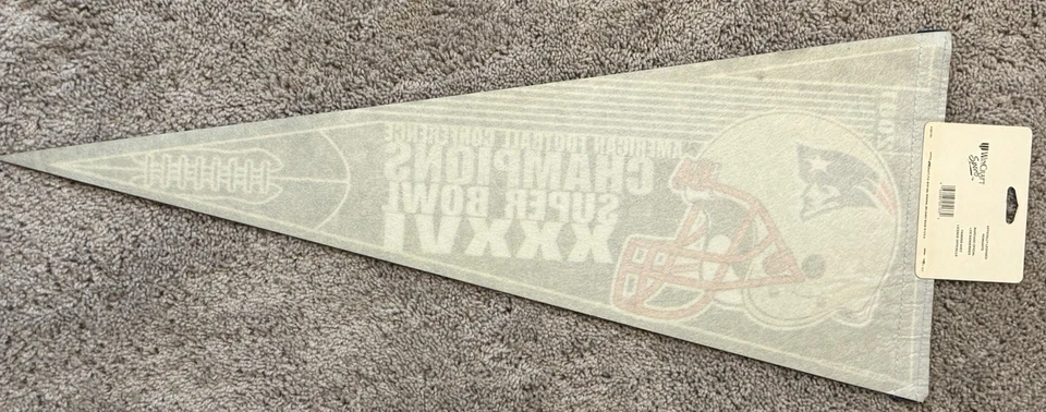 New England Patriots AFC Champs Super Bowl XXXVI 36 2001 banderín Tom Brady - nuevo con etiquetas Foto 3 de 4