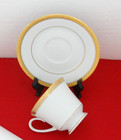 Noritake Contemporary ESSEX GOLD 4322 Fine China 22k Trim Teacup/Saucer 8 Avail.