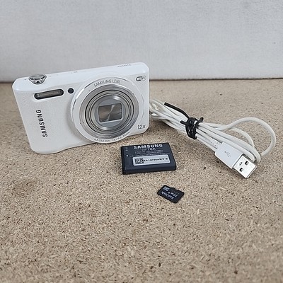 Samsung WB35F 16.2MP 12x Zoom Digital Camera WiFi Charger Cord 32g Card Battery