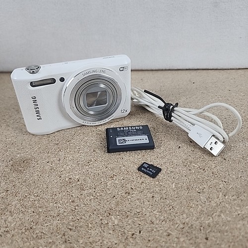 Samsung WB35F 16.2MP 12x Zoom Digital Camera WiFi Charger Cord 32g Card Battery