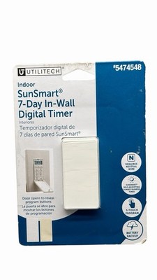 Utilitech 7-Day In-Wall Digital Timer 5474548   Programmable Light Switch   Open