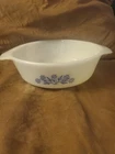 Vintage Anchor Hocking Fire King 1 Qt Blue Cornflower Casserole Dish USA