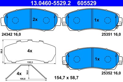 Kit pastiglie freno posteriore ATE 13.0460-2860.2