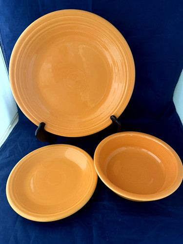 Homer Laughlin Fiesta Fiestaware 3 pc. Tangerine Place Setting