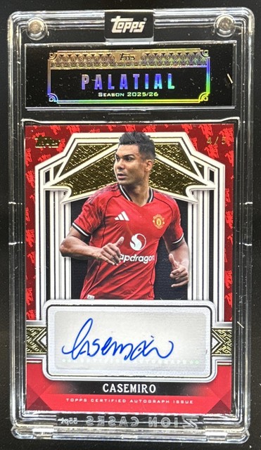2025-26 Topps Palatial Manchester United Soccer Casemiro Pride Auto Red Devil /5