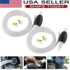 2x Siphon Pump Gas Transfer Gasoline Siphone Hose Oil Water Fuel Transfer Hand