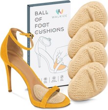 4 Pairs Ball of Foot Cushions All Day Pain Relief Comfort One Size Heel Inserts