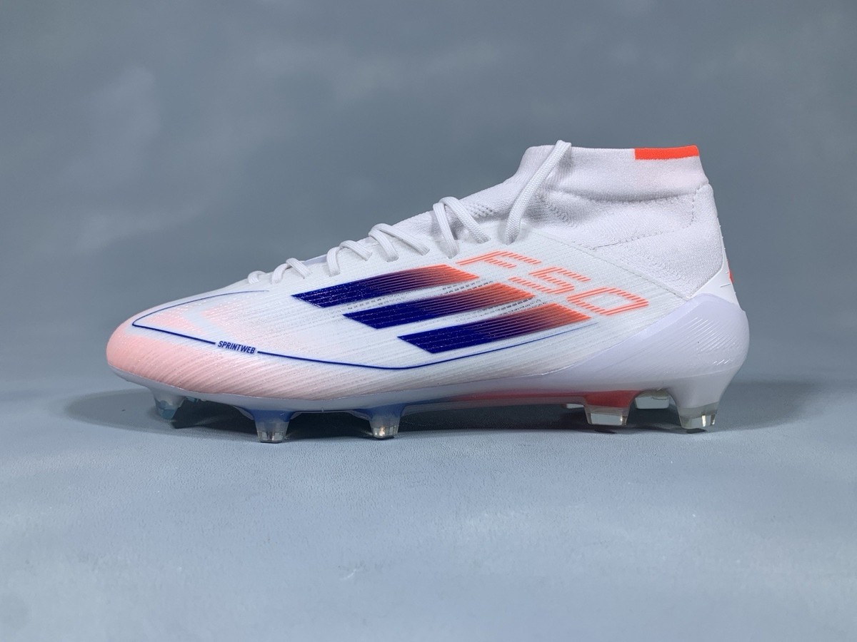 adidas F50 Elite Mid FG Soccer Cleats White Blue ID9203 Women's