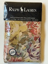 NEW Rare Pair RALPH Lauren KIRSTEN STANDARD PILLOWCASES Vintage FLORAL Flowers