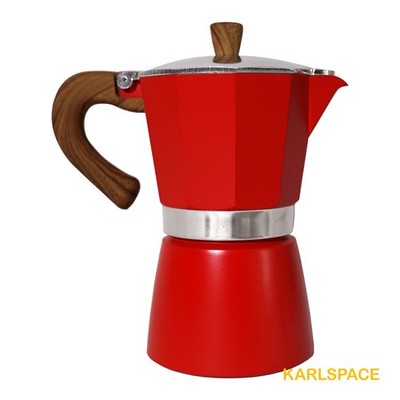 Karlspace Premium-Espressokocher Kaffee Aluminium für 6 Tassen - Farbe nach Wahl