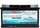 Electronicx Marine Edition Batterie AGM 100 AH 12V Boot Schiff Versorgungsbatter