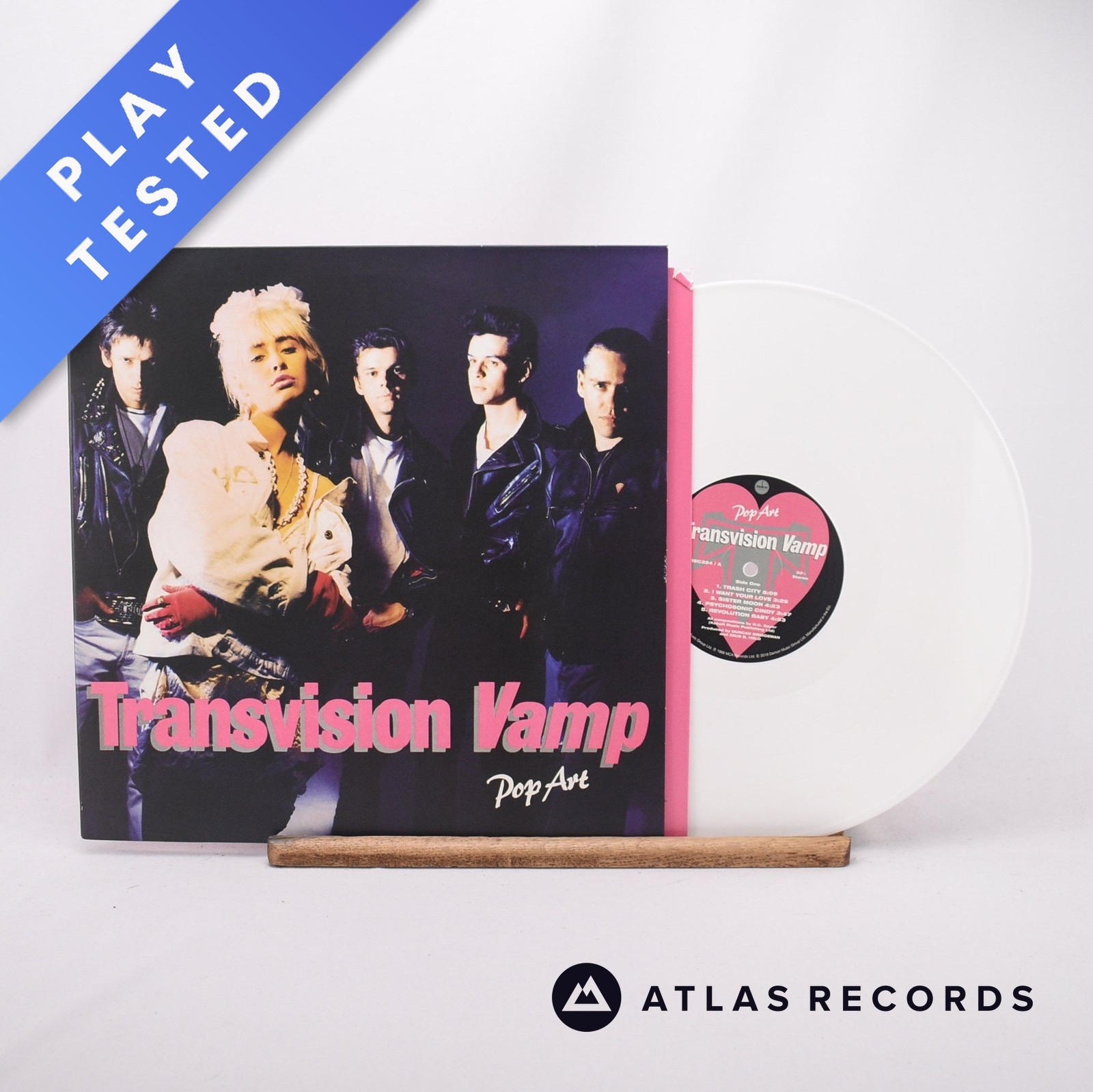 Transvision Vamp Pop Art White Reissue LP Album Vinyl Record DEMREC324 - NM/NM