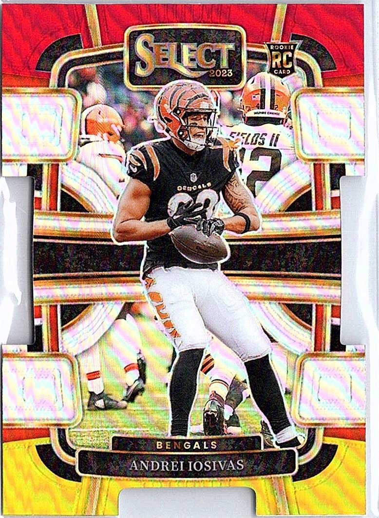 2023 Panini Select #21 Andrei Iosivas Red and Yellow Prizms Die Cuts
